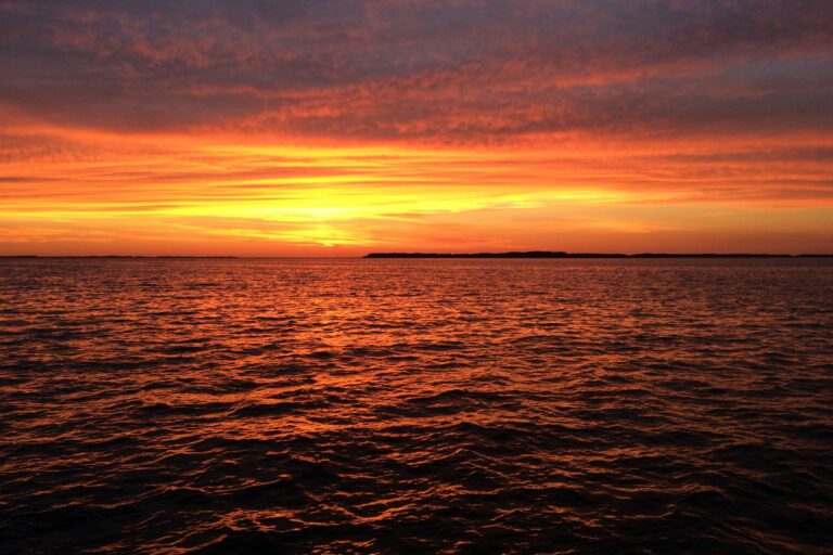 Dark red and Orange lat Sunset on the Chester River