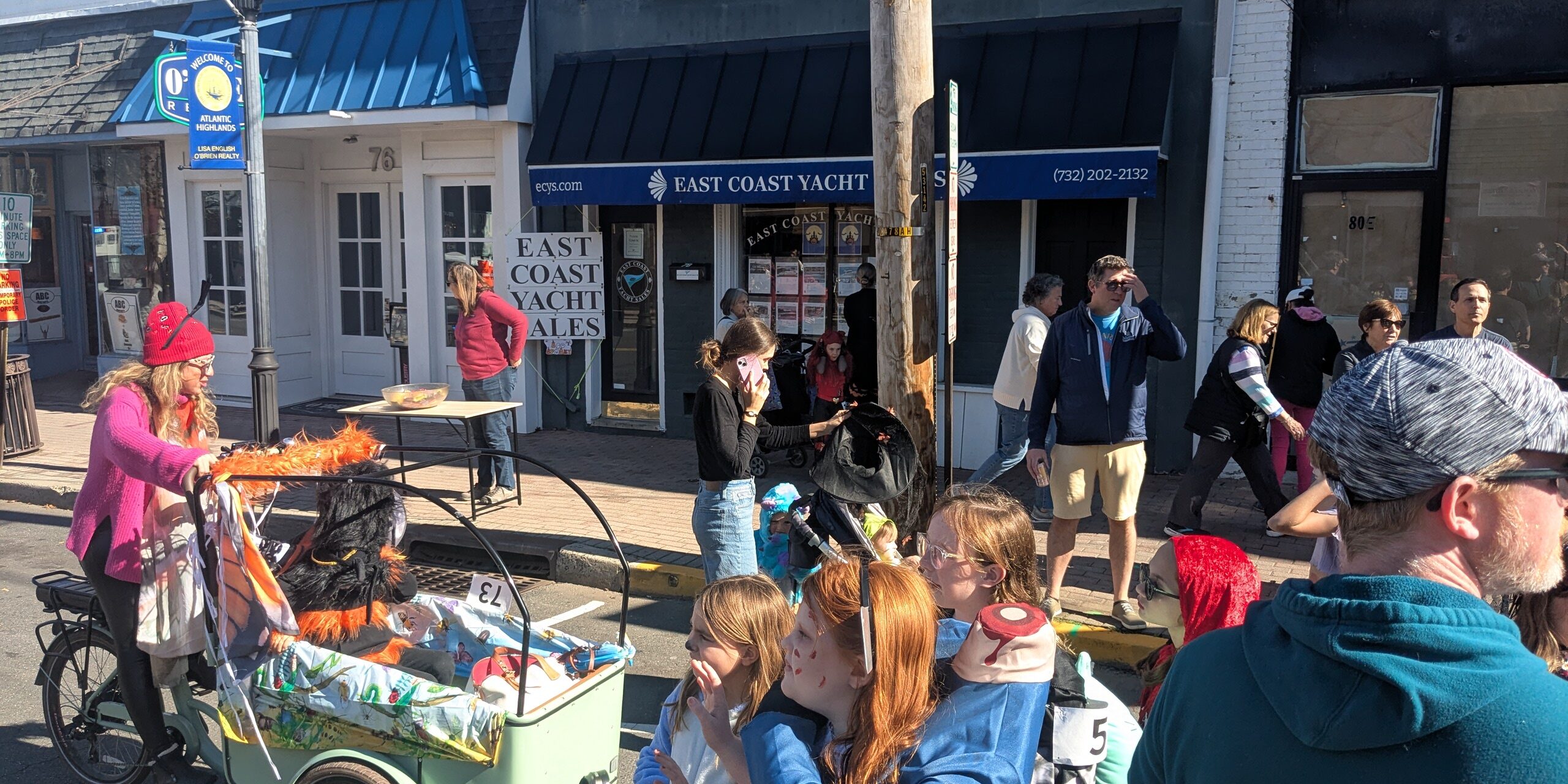 Halloween Parade in Atlantic Highlands, NJ Passing In Front of East Coast Yacht Sales's Office