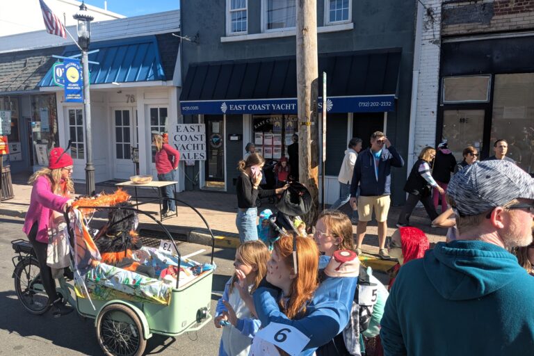 Halloween Parade in Atlantic Highlands, NJ Passing In Front of East Coast Yacht Sales's Office