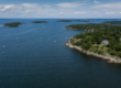 generated drone image of a landscape similar to casco bay maine